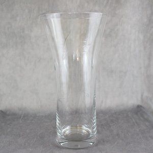 Clear Crystal Etched Flower floral Vase